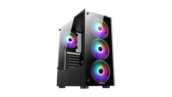 PC Power PP-GS2404 BK Crystal Glass Desktop Gaming Casing