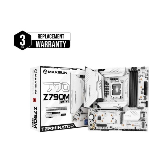 Maxsun Terminator Z790M D5 ICE White (Wi-Fi 6E) DDR5 Intel Motherboard
